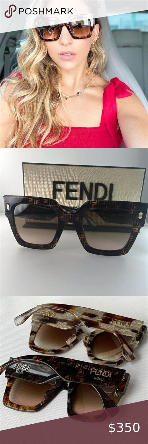 Fendi FF0457/G/S Sunglasses Brown Square oversized 